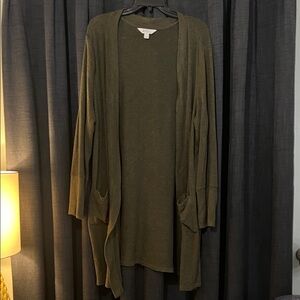 Market & Spruce Forest Green Open Cardigan
